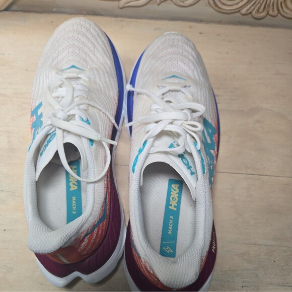 Hoka One One Men’s Mach 5 Running Shoes white flame Size 9D Walking Comfort - Picture 4 of 10